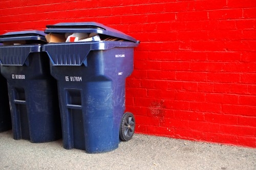 Committed waste removal team following health and safety standards
