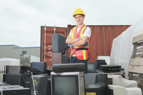 Team member using PPE during a rubbish collection service