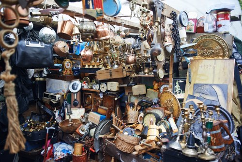 Eco-friendly junk removal team sorting items for recycling in London